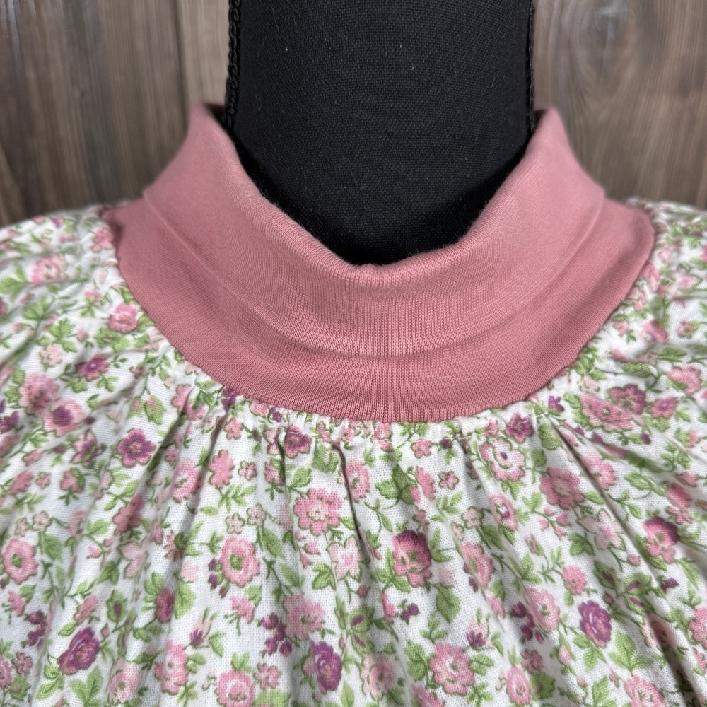 Vermont Country Store Nightgown‎ Sz M Pink Flannel Cotton Turtleneck Cottagecore - Picture 15 of 16